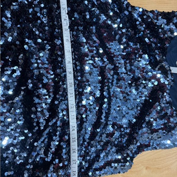 Dress Barn Glittery/Sequin Navy Blouse XL like new condition - Picture 7 of 10
